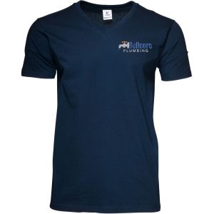 Mens V-Neck T-Shirt Embroidered 1 Mens V-Neck T-Shirt Embroidered 1