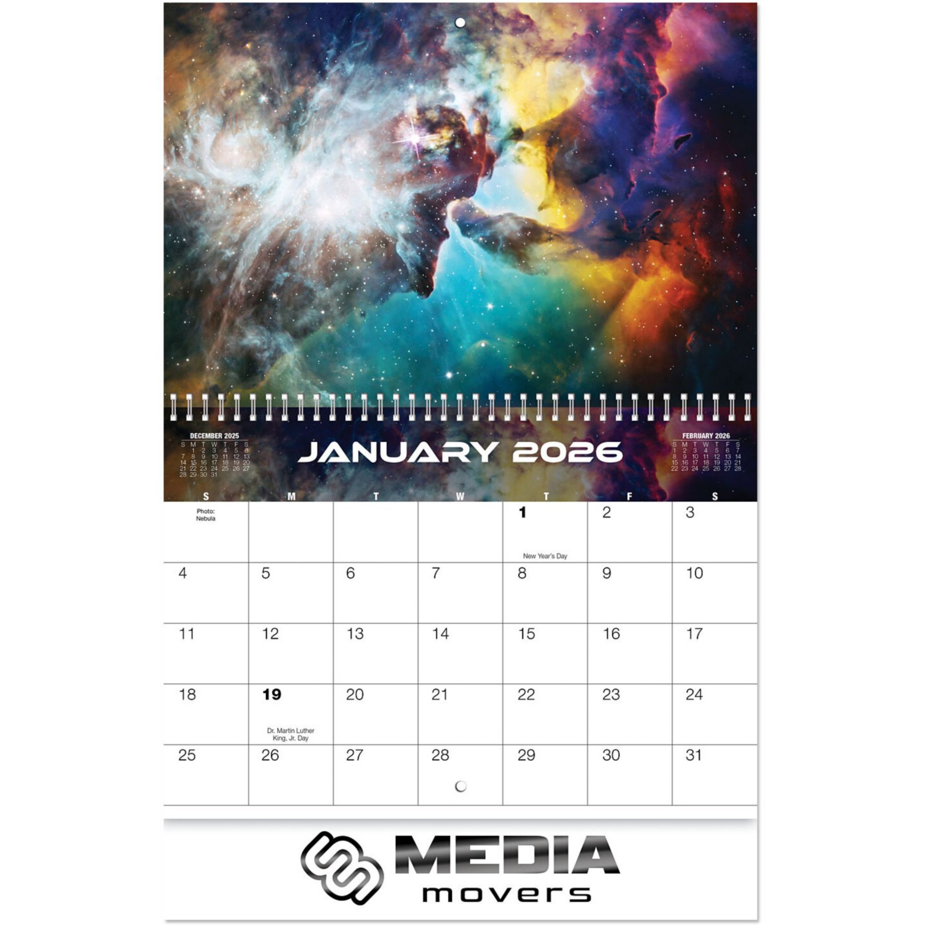 Luxe Images From Space Spiral Wall Calendar 1