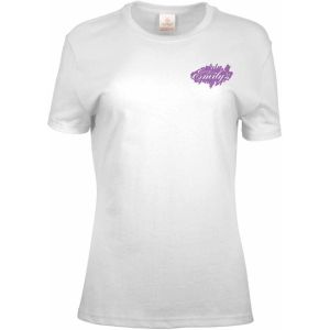 Screen Printed Ladies 100% Cotton White T-Shirt 1 Screen Printed Ladies 100% Cotton White T-Shirt 1