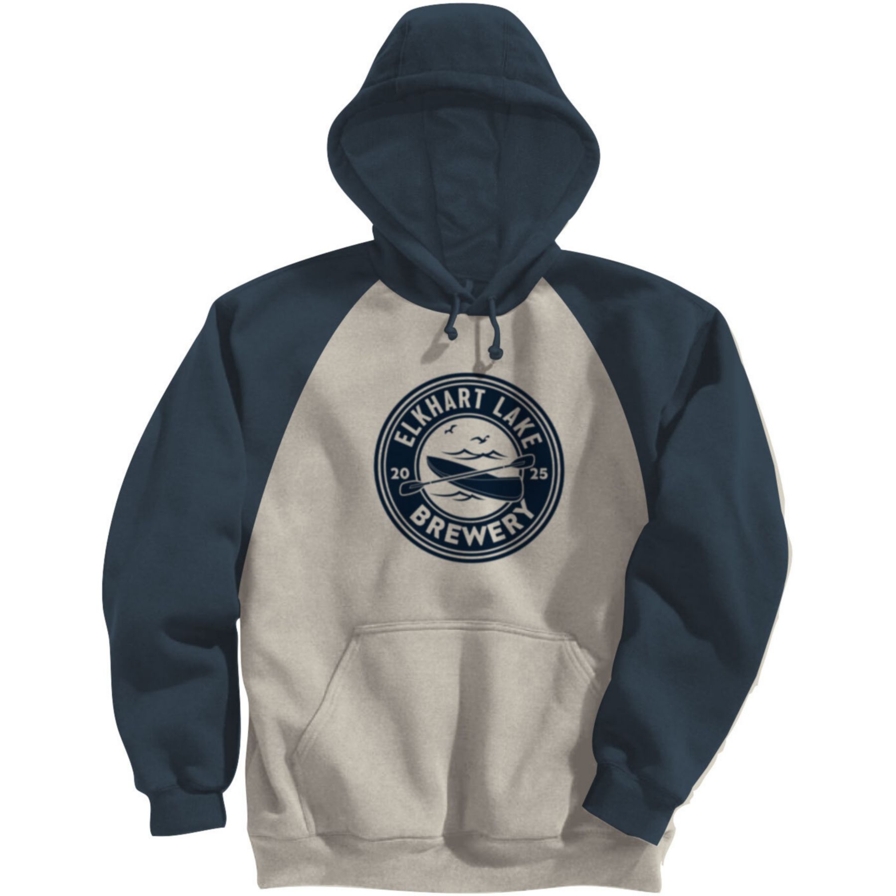 Adult Fleece Colorblock Baseball Hoodie-Screen 1