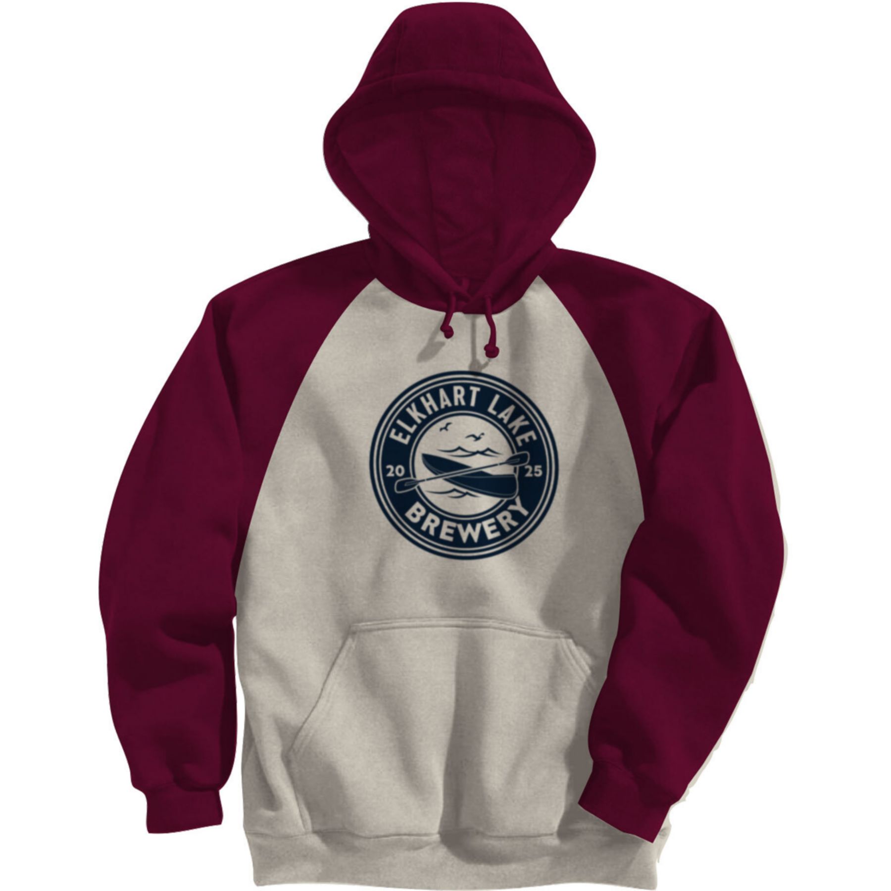 Adult Fleece Colorblock Baseball Hoodie-Screen 1