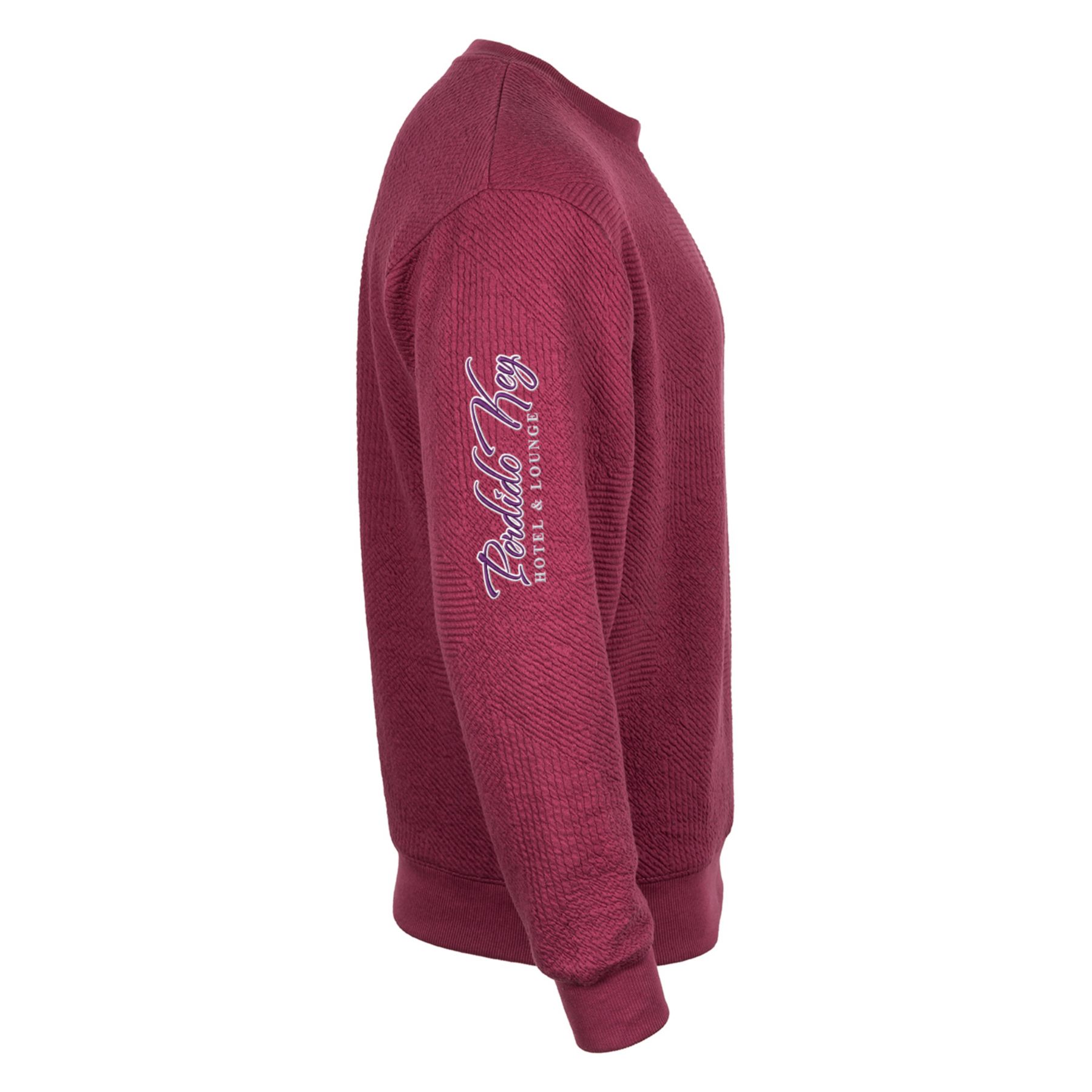 Unisex Zig Zag Texture Crew - Embroidery 1