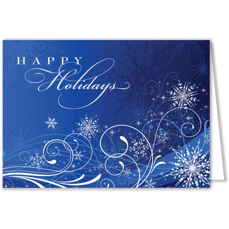 Blue Swirl Holiday Card 1 Blue Swirl Holiday Card 1