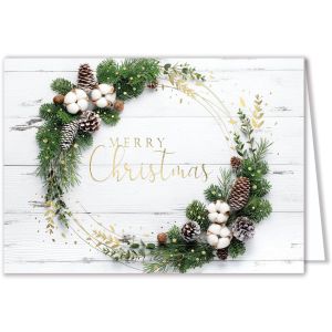 Pine Cone Wreath Holiday Card 1 Pine Cone Wreath Holiday Card 1
