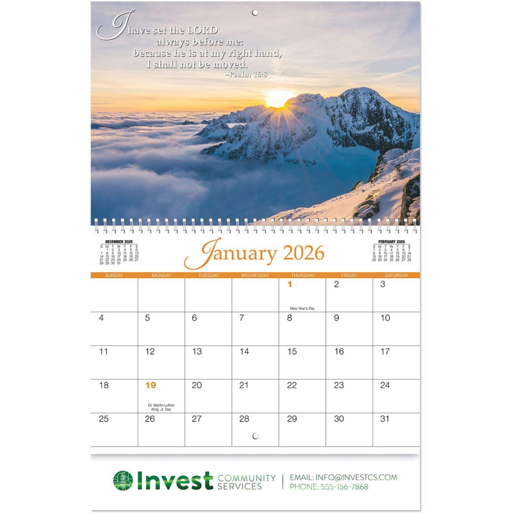 Christian Grace Spiral Wall Calendar 1