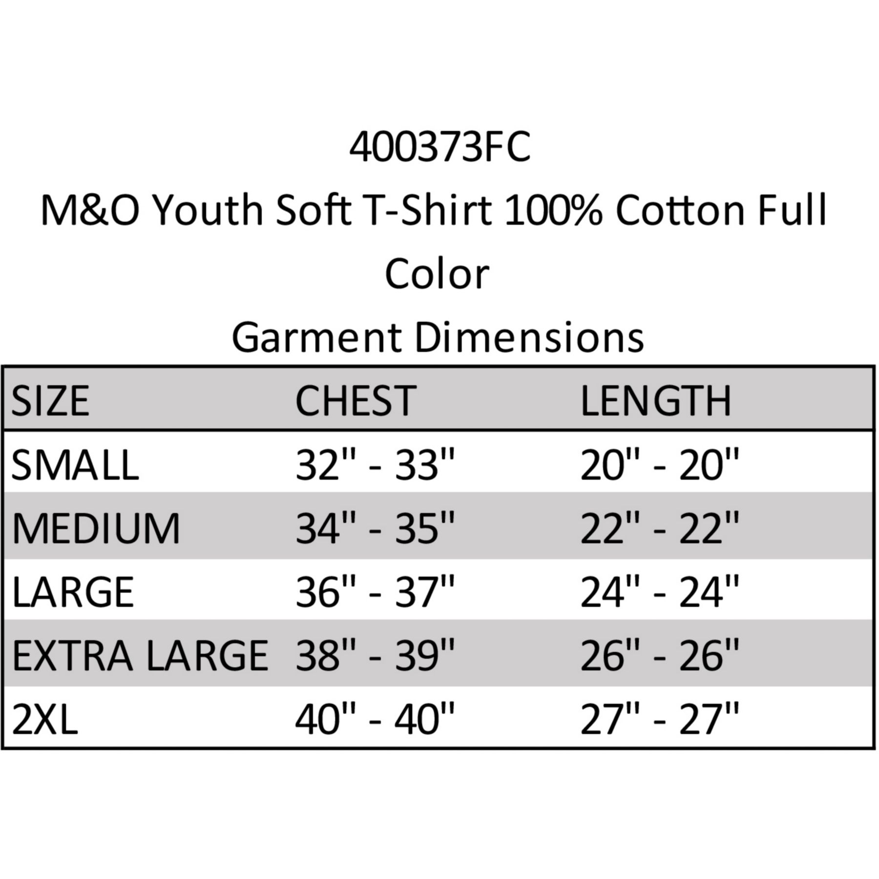M&O Youth Soft T-Shirt 100% Cotton Full Color 1