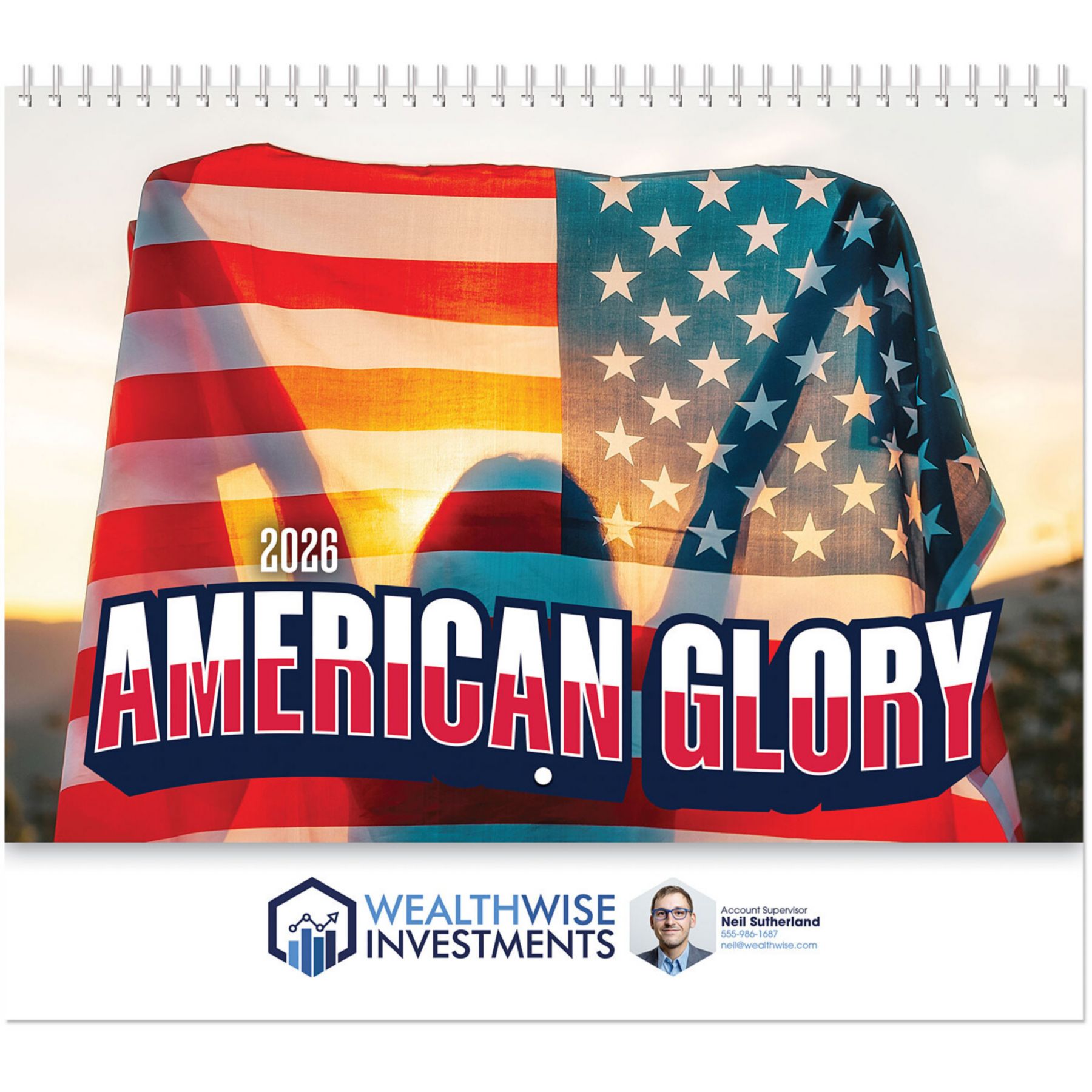 Full Color American Glory Spiral Wall Calendar 1