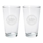 2 PC Etched Pint Glass 16 Oz 1 2 PC Etched Pint Glass 16 Oz 1