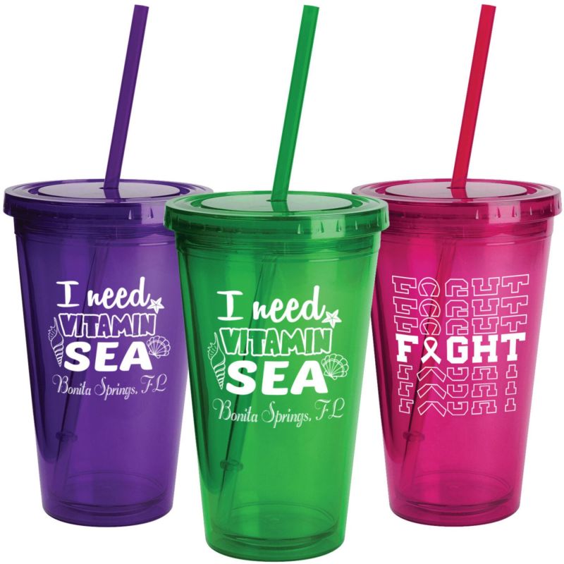 Sunsplash Tumbler W/Straw 16 Oz. 1 Sunsplash Tumbler W/Straw 16 Oz. 1