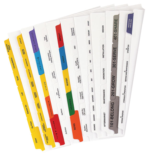 12 Bank Mylar Tab Set 8.5x11" 1 12 Bank Mylar Tab Set 8.5x11" 1