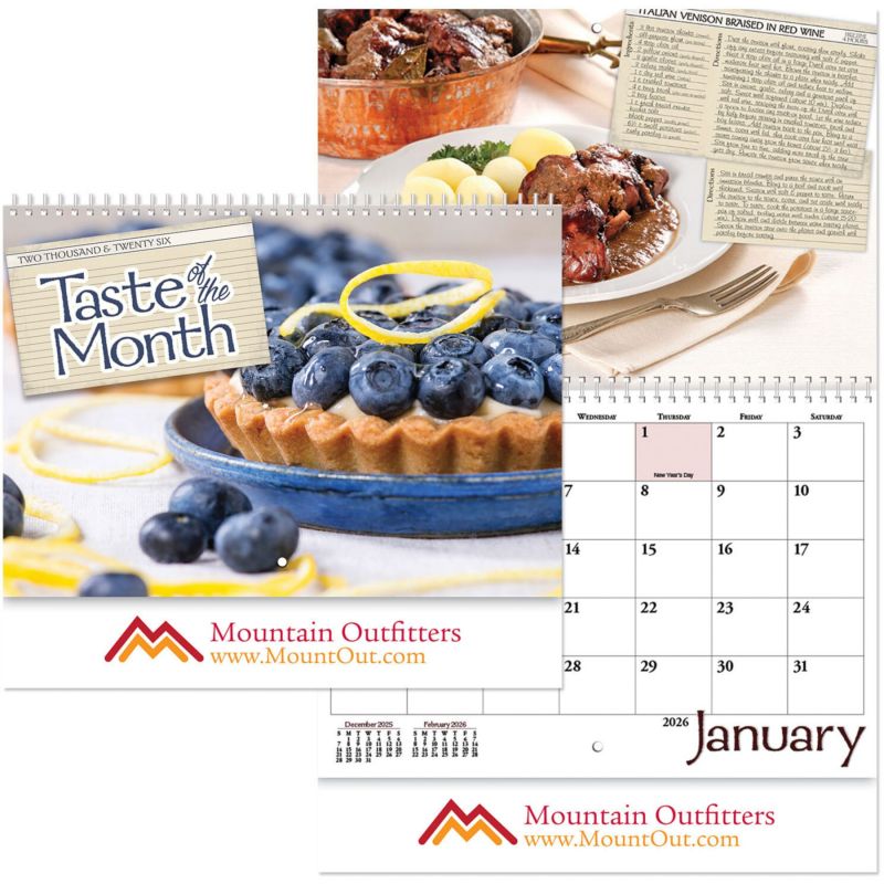 Full Color Taste Of The Month Spiral Wall Calendar 1 Full Color Taste Of The Month Spiral Wall Calendar 1