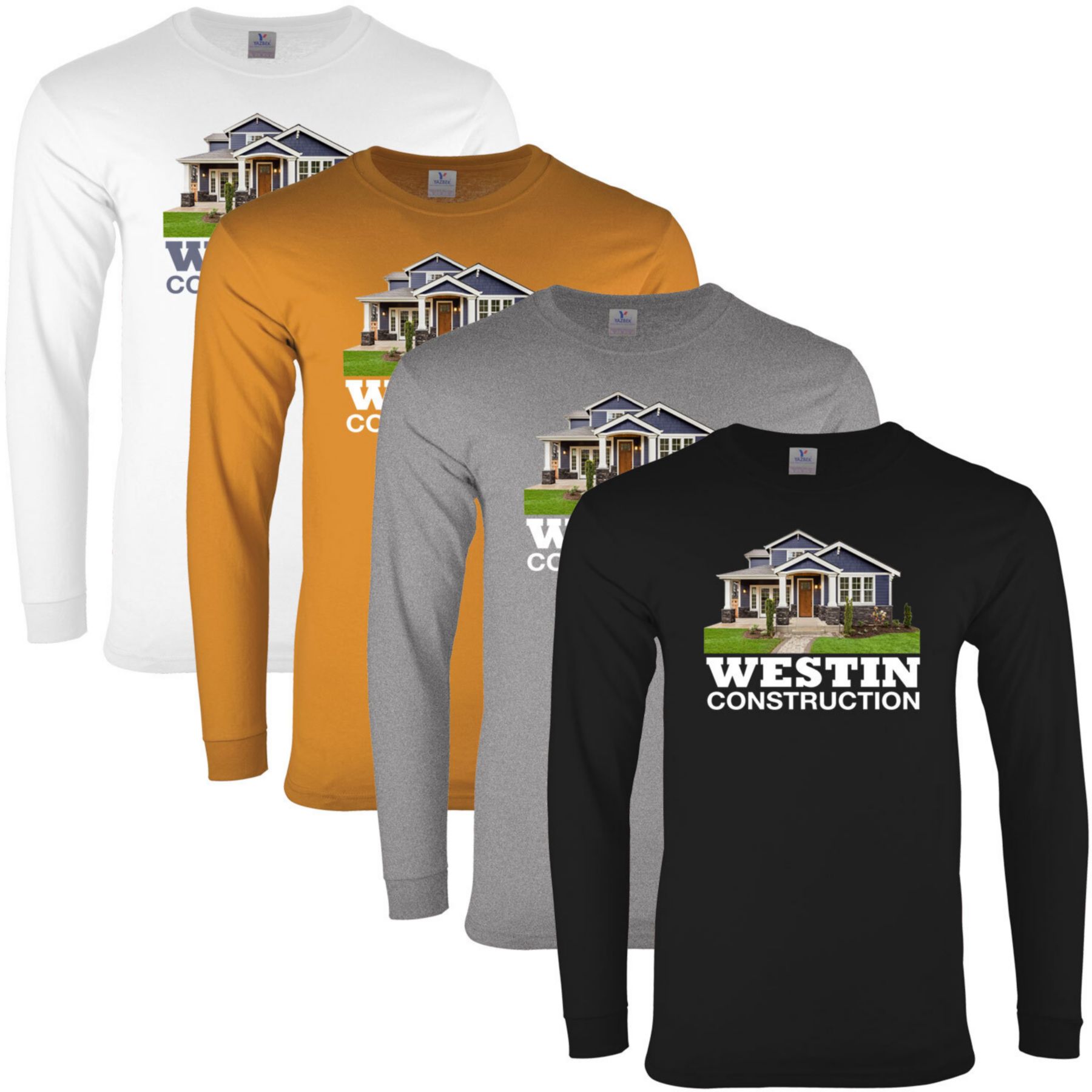 Full Color Mens Long Sleeve 100% Cotton T-Shirt 1