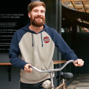 Adult Fleece Colorblock Baseball Hoodie - Emb 1 Adult Fleece Colorblock Baseball Hoodie - Emb 1