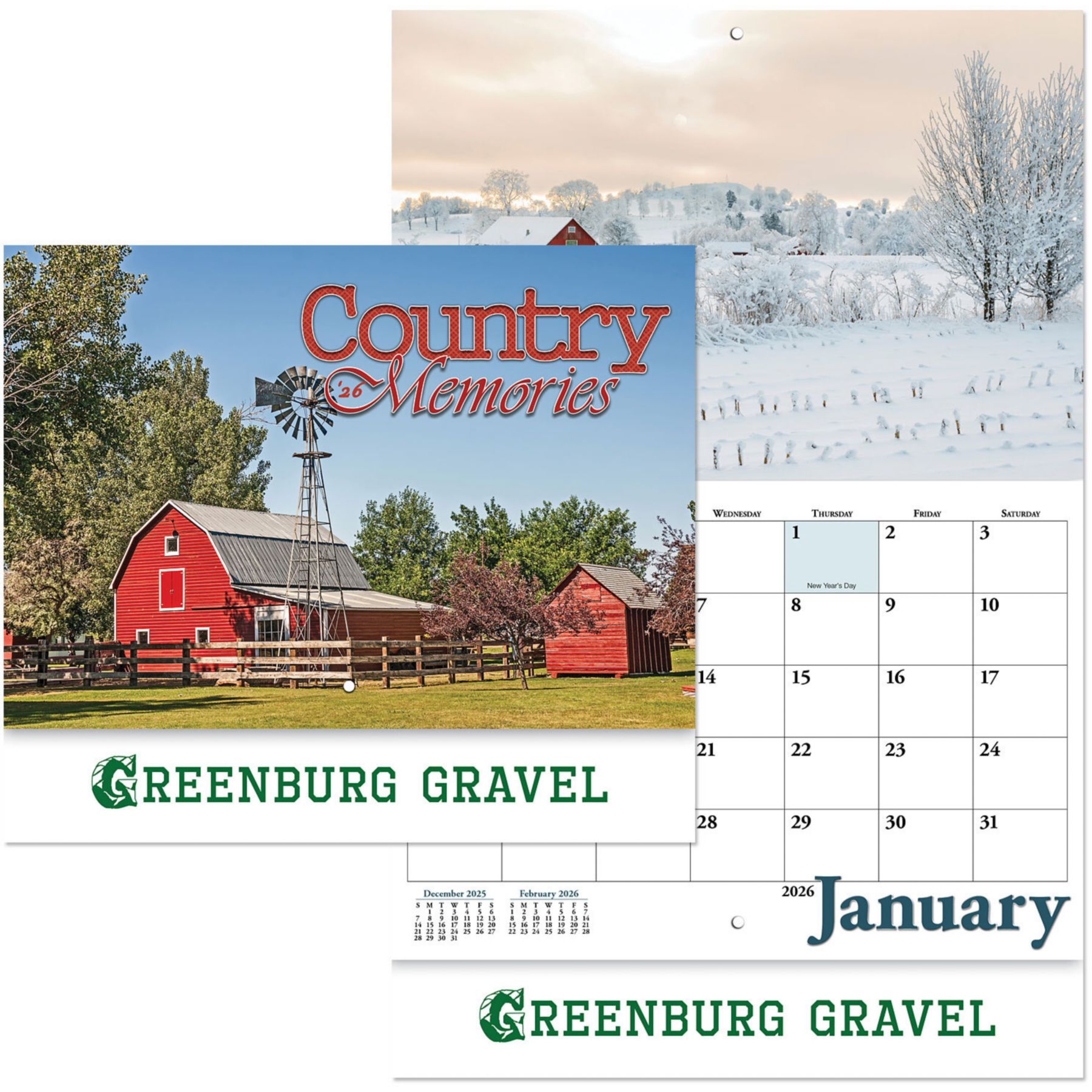 Country Memories Stapled Wall Calendar 1