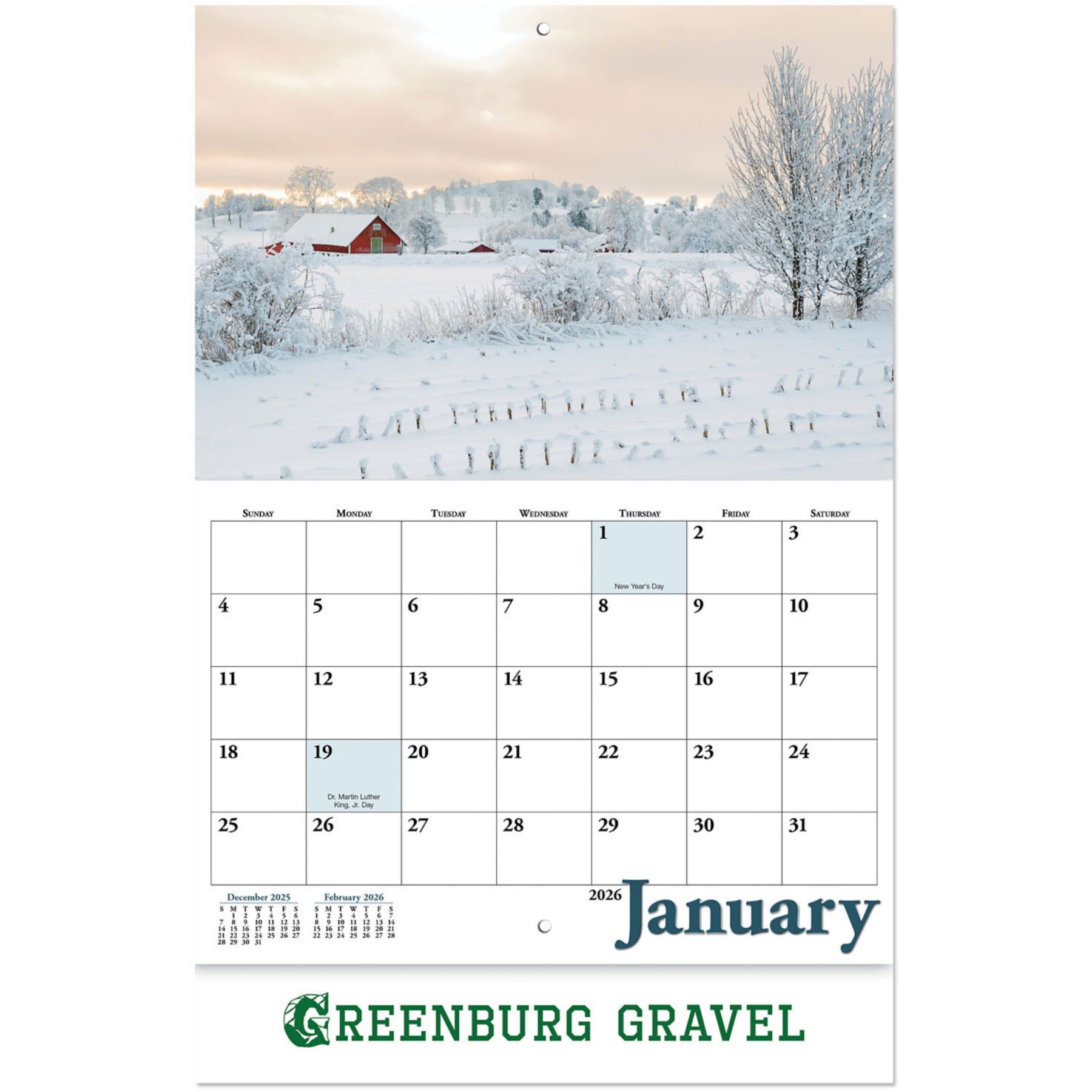 Country Memories Stapled Wall Calendar 1