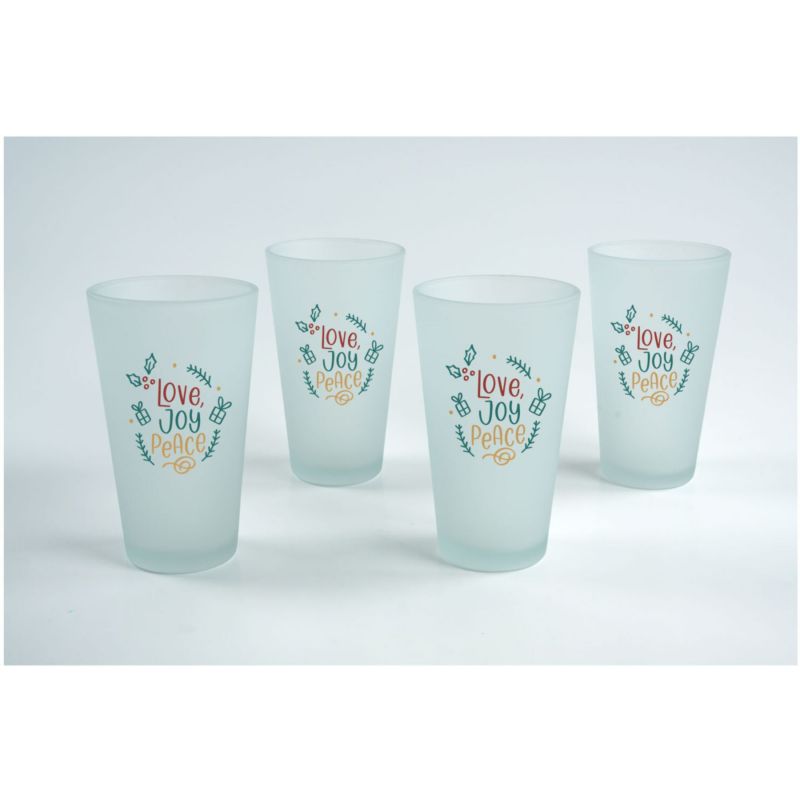 Frosted Pint Glass Gift Set Of 4 1 Frosted Pint Glass Gift Set Of 4 1
