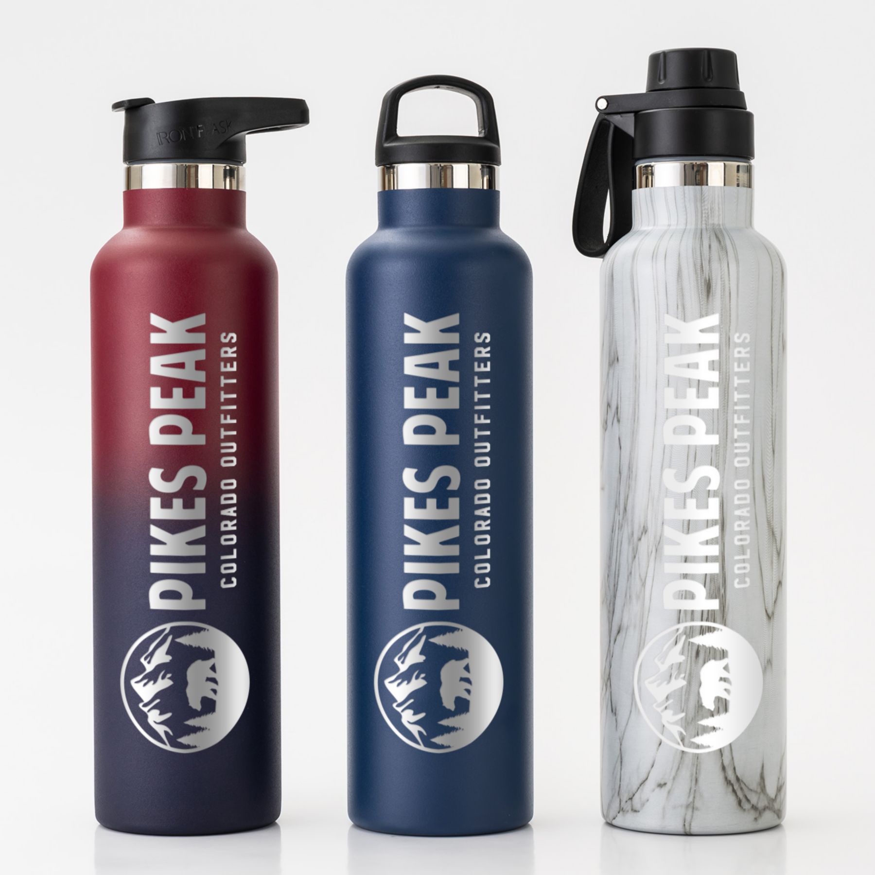 Iron Flask Narrow Mouth Bottle With Spout Lid 1