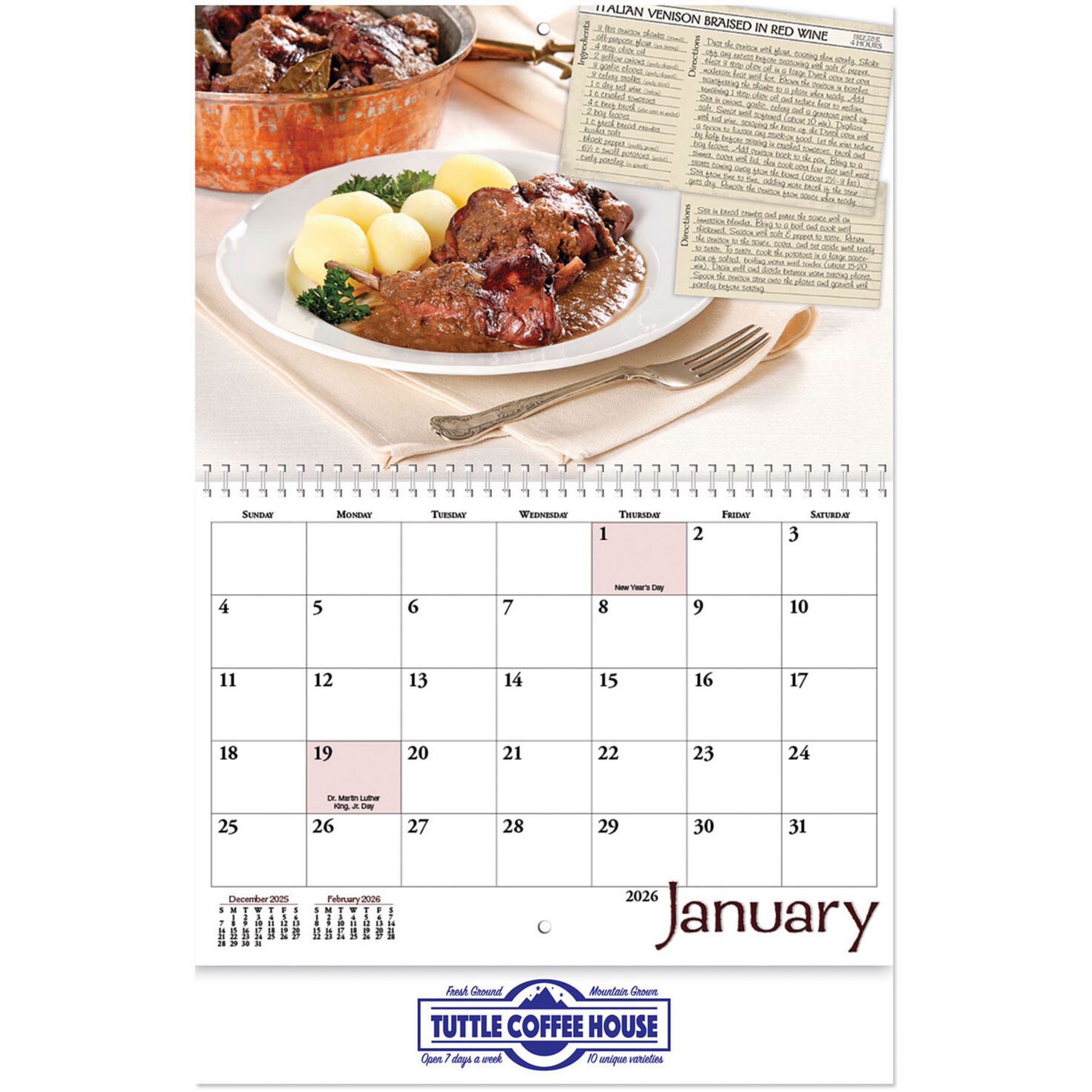 Taste Of Month Wall Calendar Spiral 1