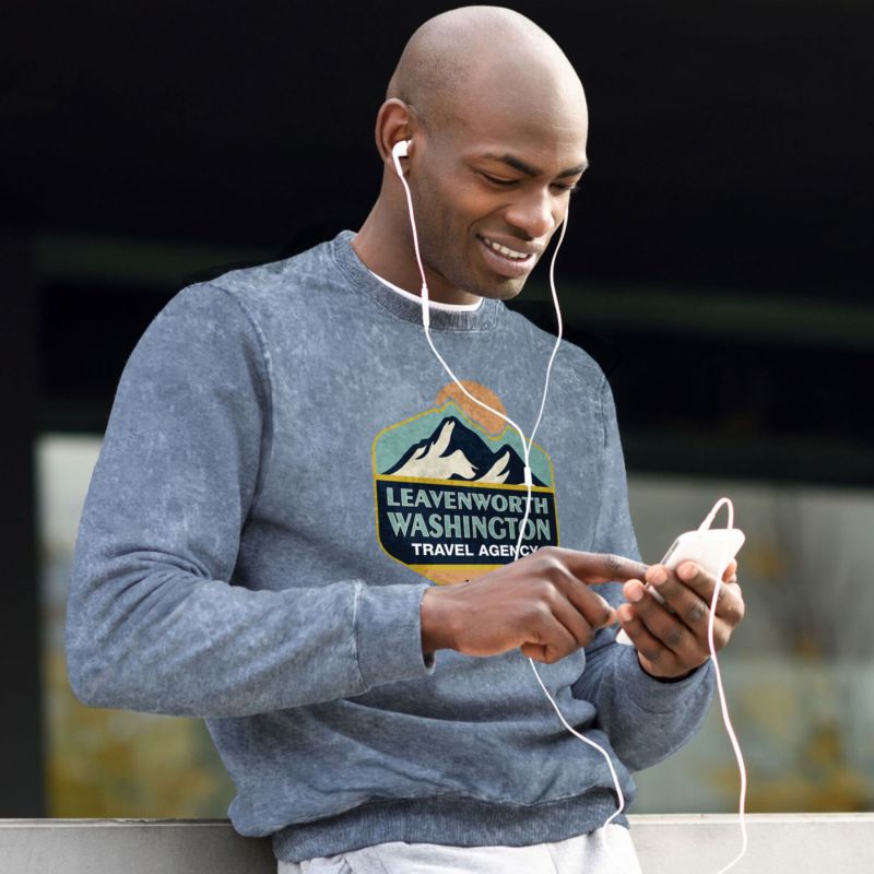 Acid Washed Crew Neck Sweatshirt - Screen 1 Acid Washed Crew Neck Sweatshirt - Screen 1