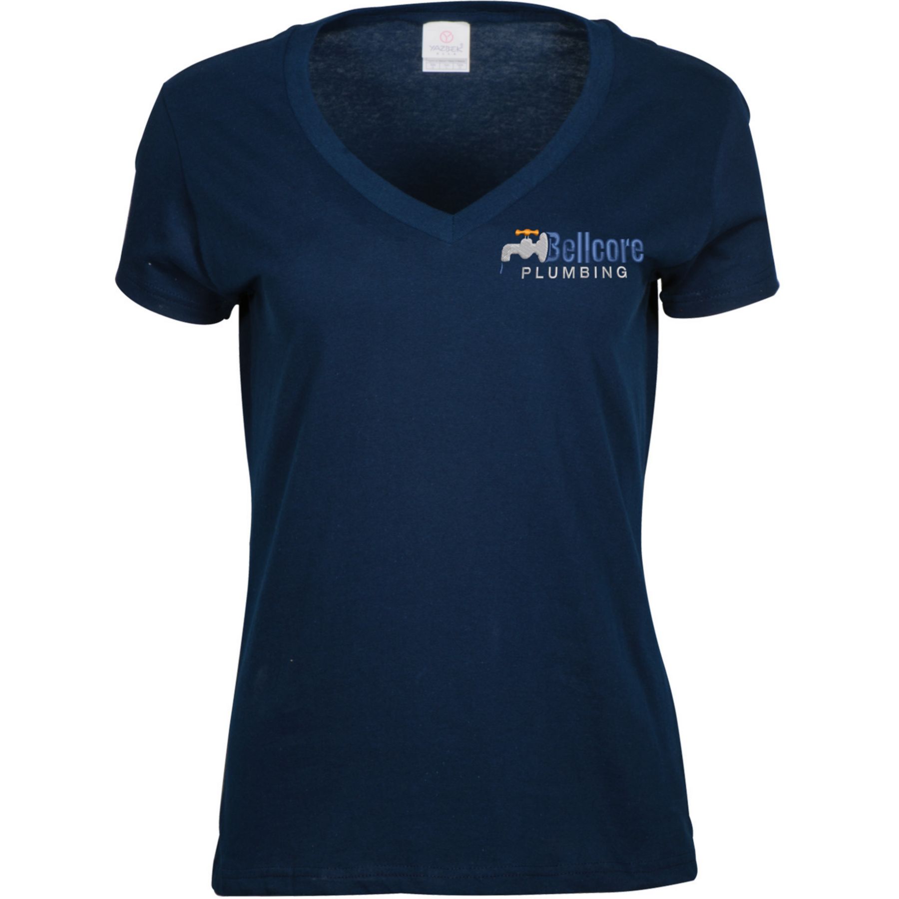 Ladies V-Neck T-Shirt Embroidered 1