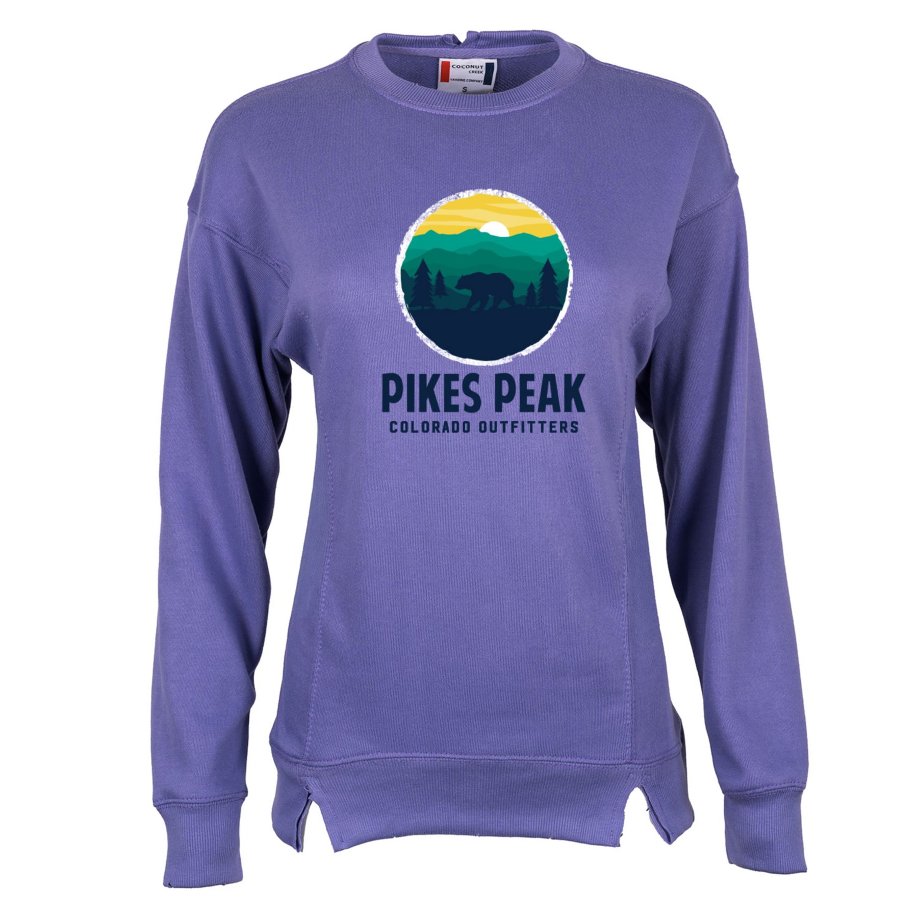 Ladies' French Terry Oversized Crew - Full Color 1