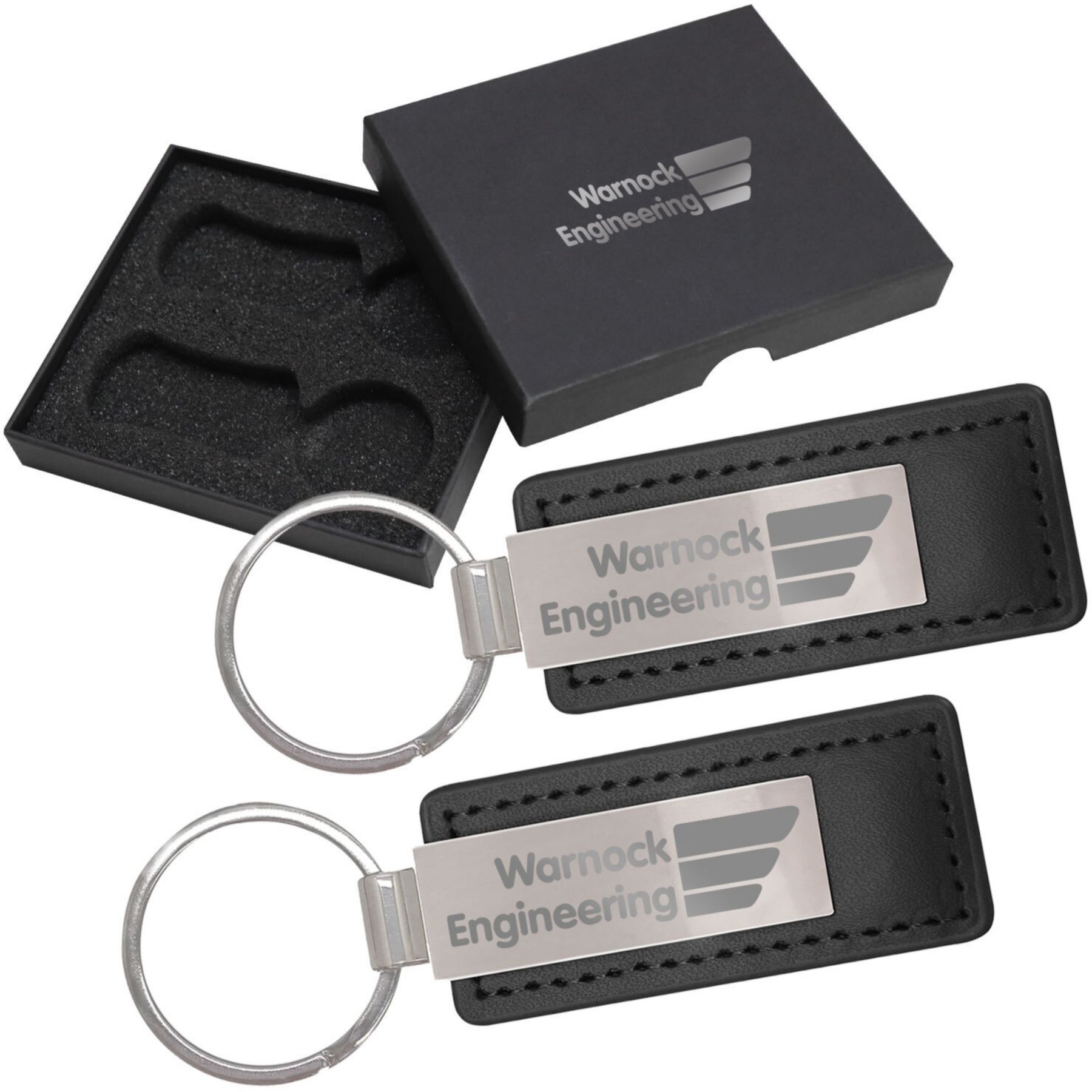 Dual Leatherette Keychain Gift Set 1