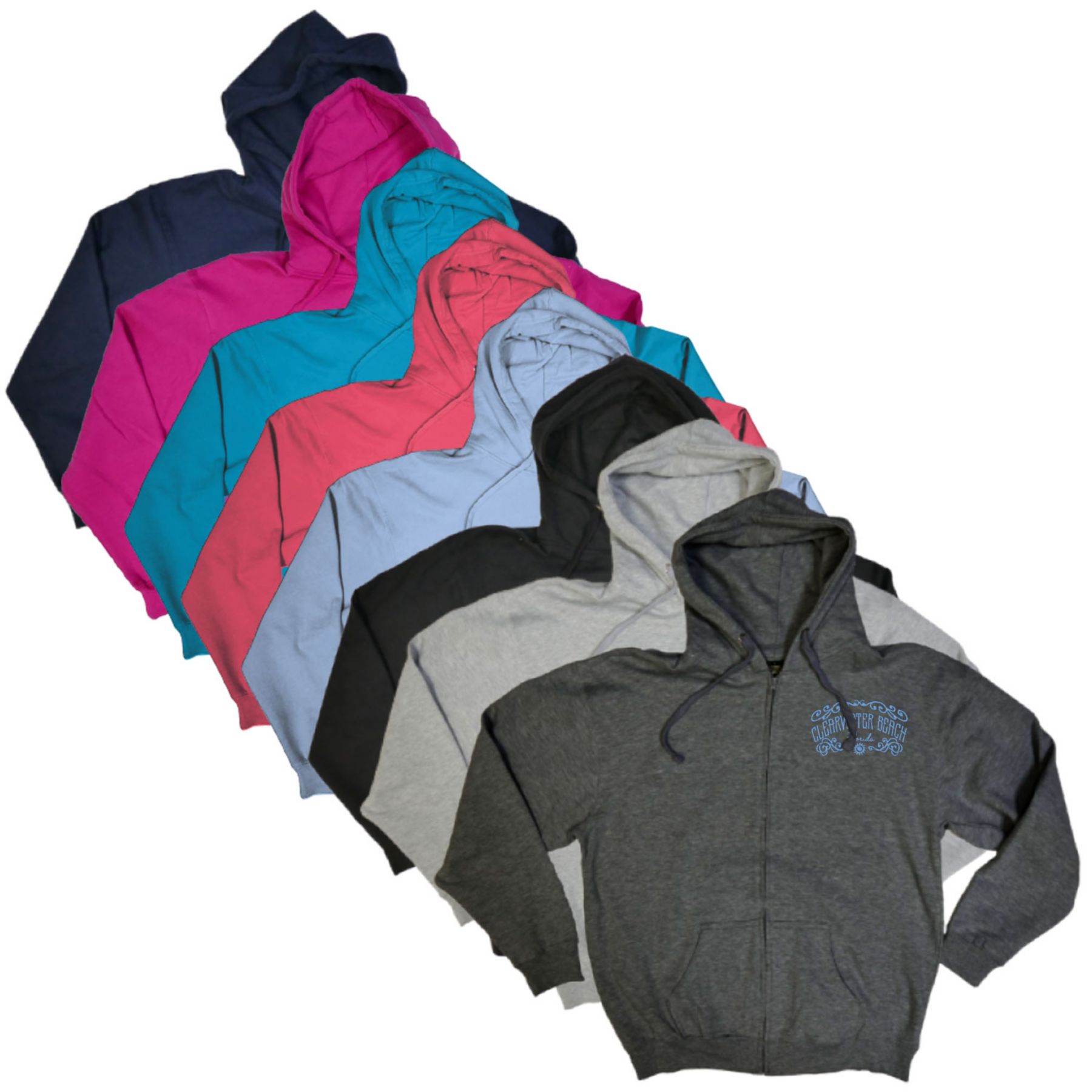 Adult Fleece Full Zip Hoodie - Embroidered 1