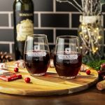 Etched Stemless Wine Glass 11.5 Oz 4 Etched Stemless Wine Glass 11.5 Oz 4