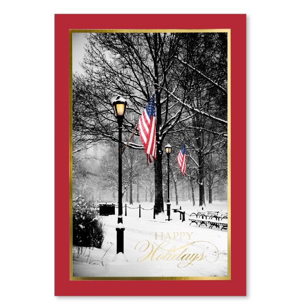 Patriotic Winter Path Holiday Card 1 Patriotic Winter Path Holiday Card 1