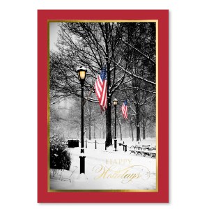 Patriotic Winter Path Holiday Card 1 Patriotic Winter Path Holiday Card 1