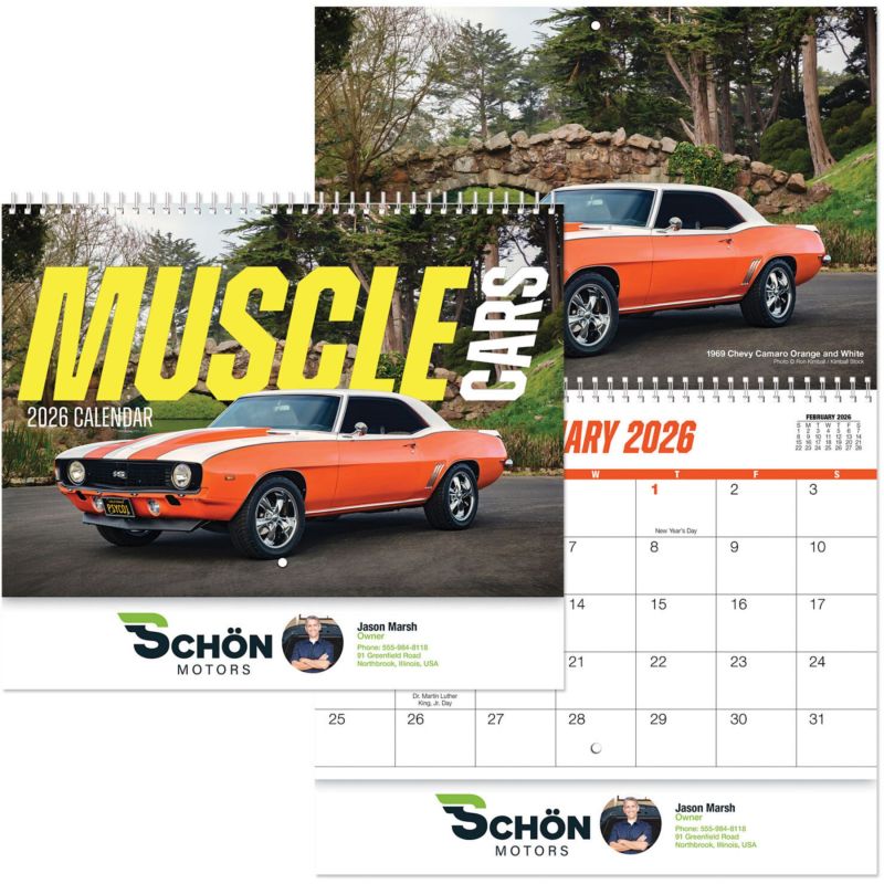 Full Color Muscle Cars Spiral Wall Calendar 1 Full Color Muscle Cars Spiral Wall Calendar 1