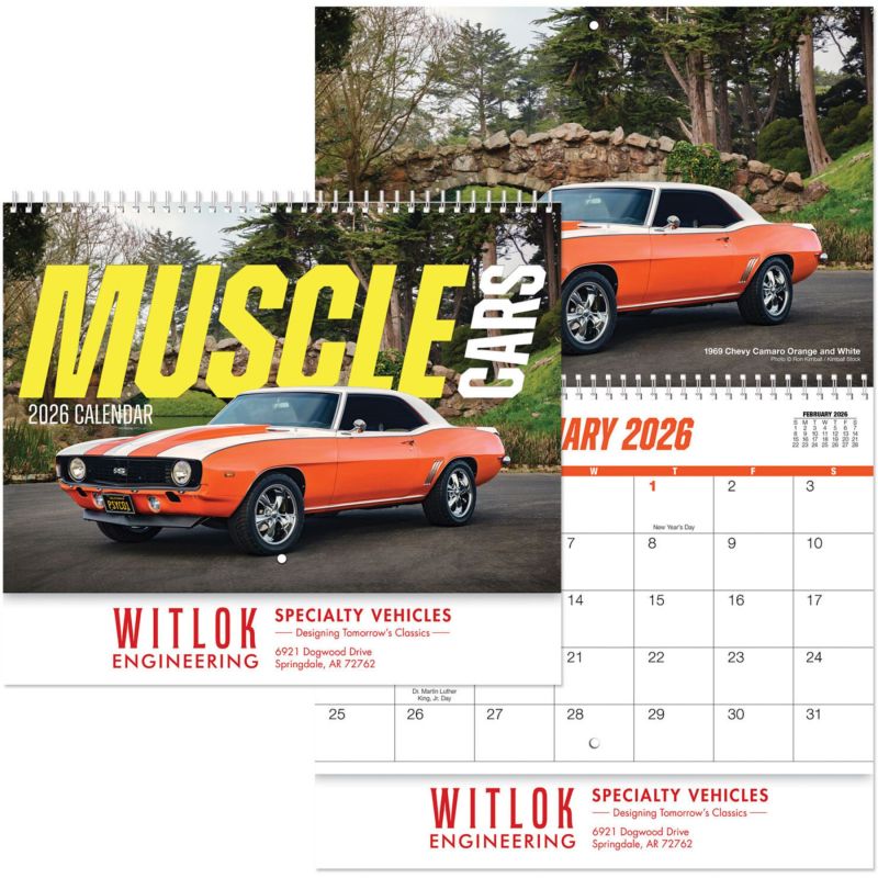 Muscle Cars Wall Calendar Spiral 1 Muscle Cars Wall Calendar Spiral 1