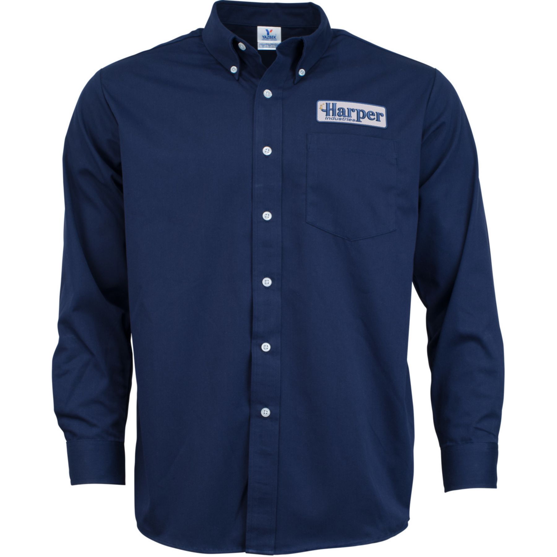 Embroidered Mens Long Sleeve Twill Dress Shirt 1