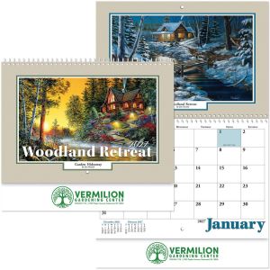 Woodland Retreat Spiral Wall Calendar Foil Imprint 1 Woodland Retreat Spiral Wall Calendar Foil Imprint 1