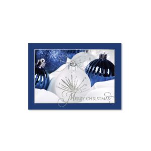 Blue & White Ornament Holiday Card 1 Blue & White Ornament Holiday Card 1