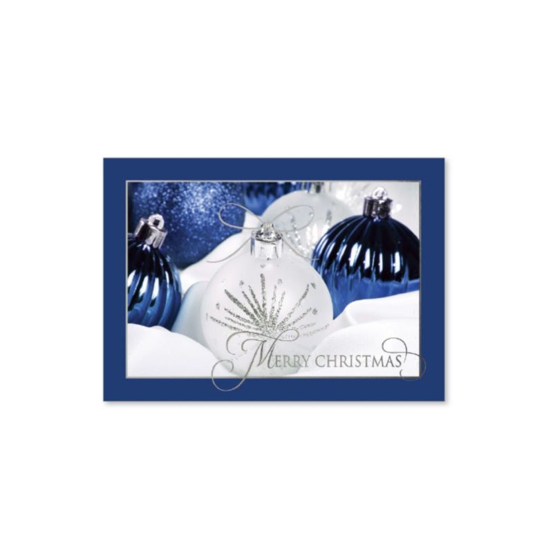 Blue & White Ornament Holiday Card 1 Blue & White Ornament Holiday Card 1