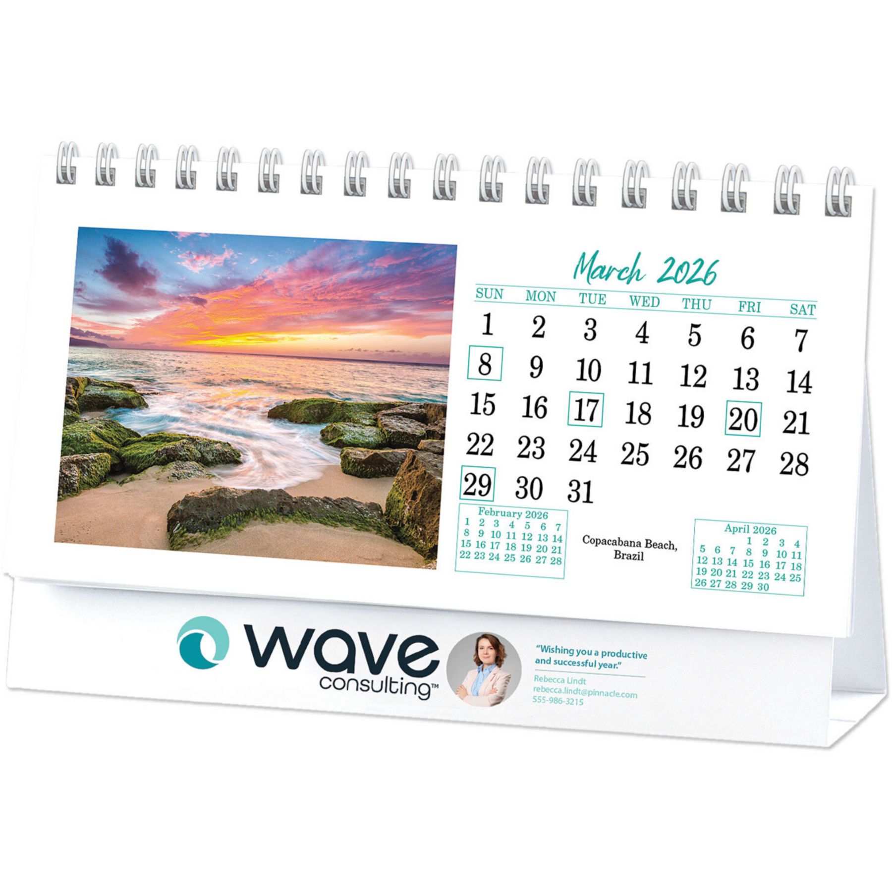 Beaches Full Color Desk Calendar 1