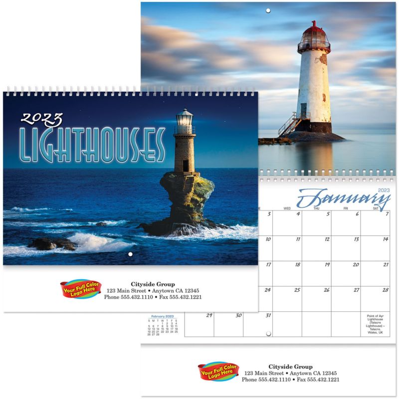 Full Color Lighthouses Spiral Wall Calendar 1 Full Color Lighthouses Spiral Wall Calendar 1