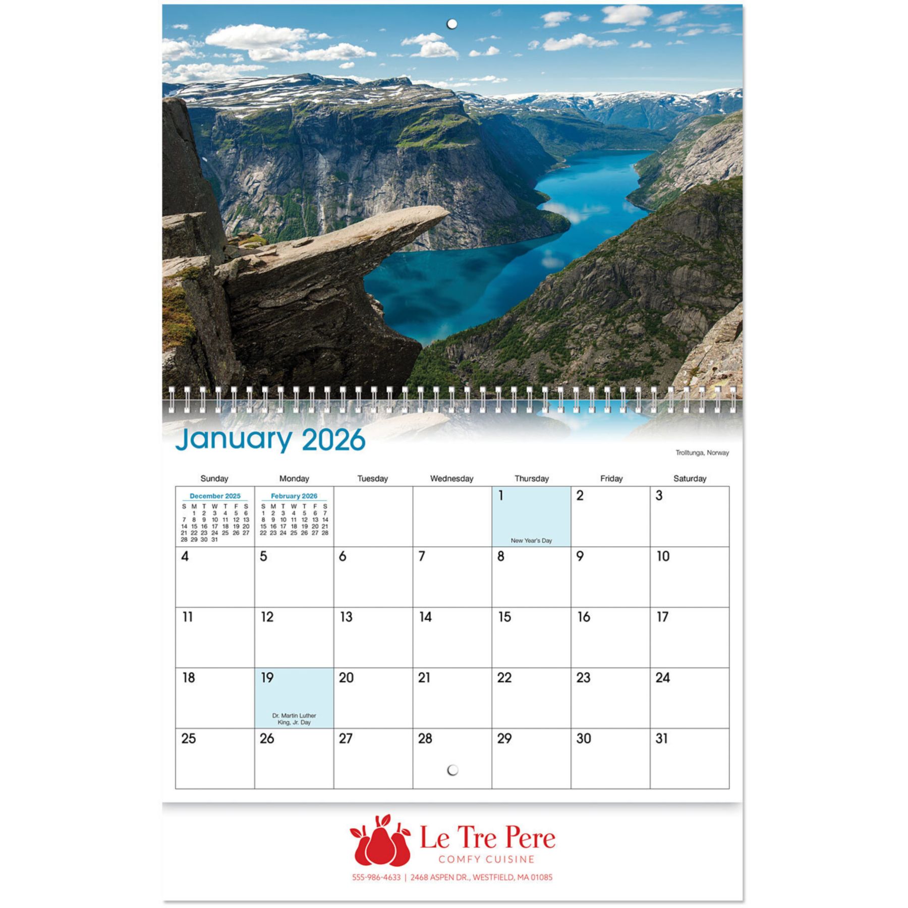 Scenic Europe Spiral Wall Calendar 1