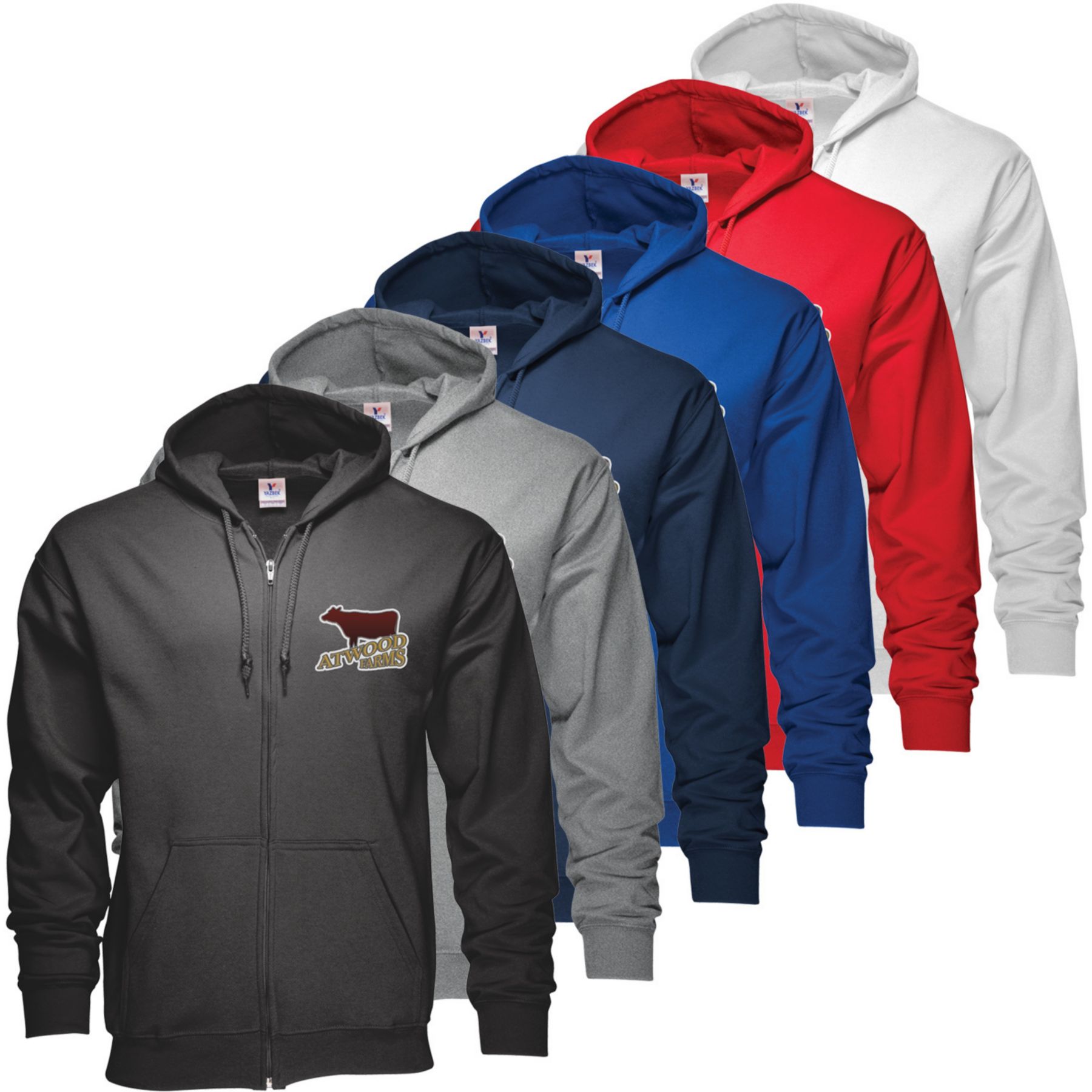 Zippered Hoodie 50/50 Embroidered 1