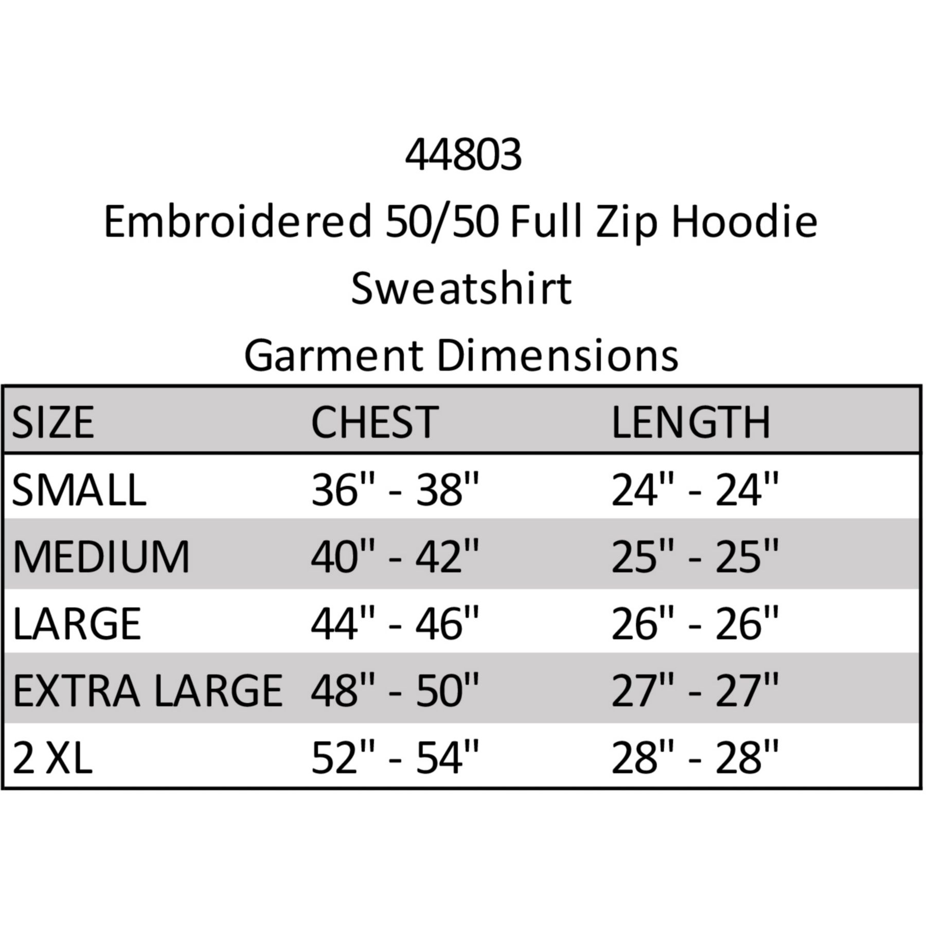 Zippered Hoodie 50/50 Embroidered 1