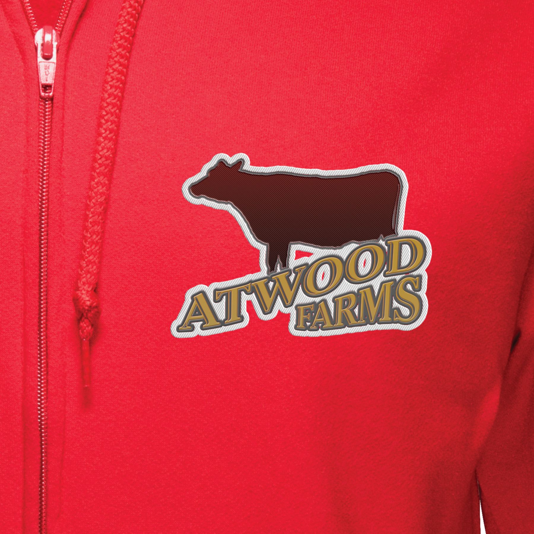 Zippered Hoodie 50/50 Embroidered 1