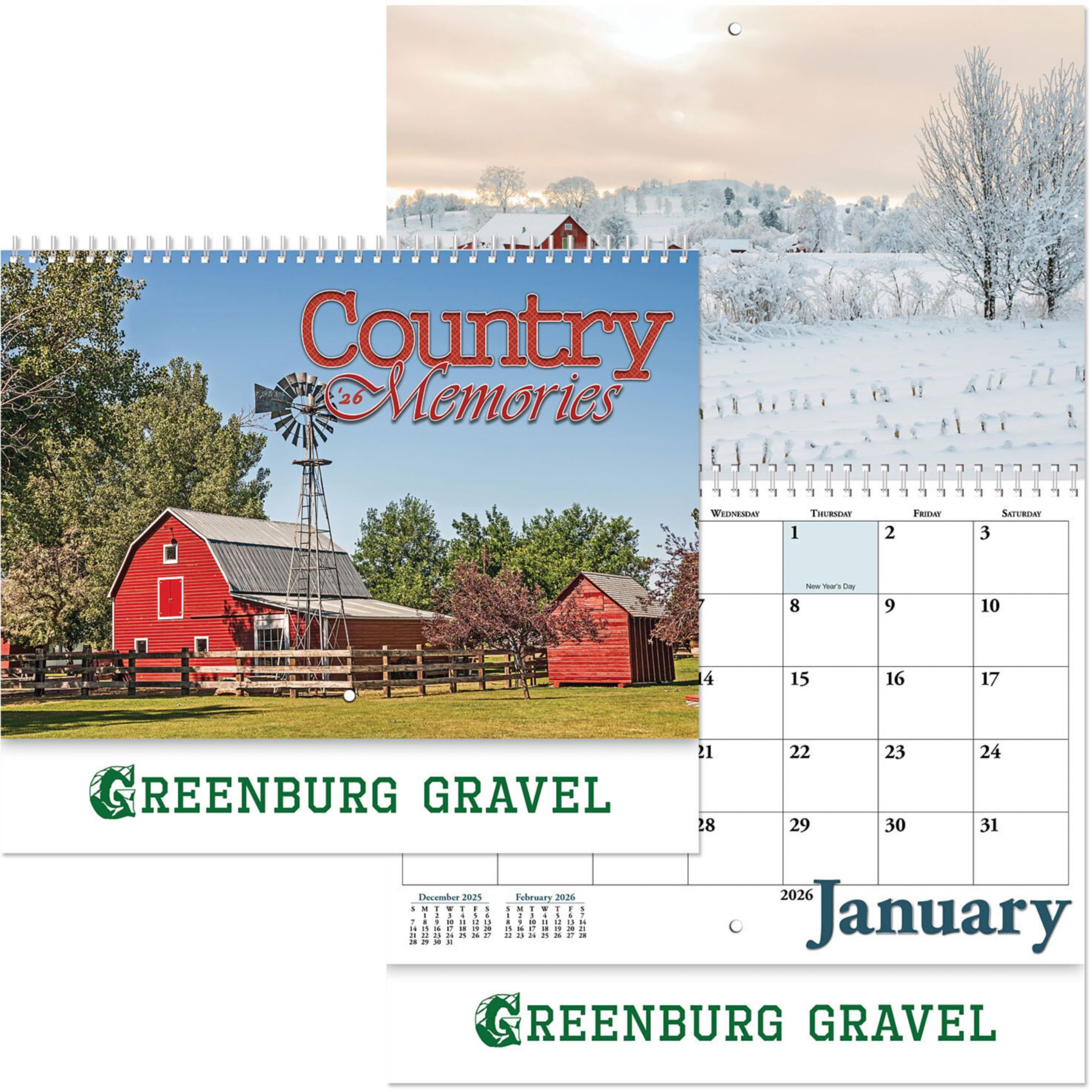 Country Memories Wall Cal Spiral 1