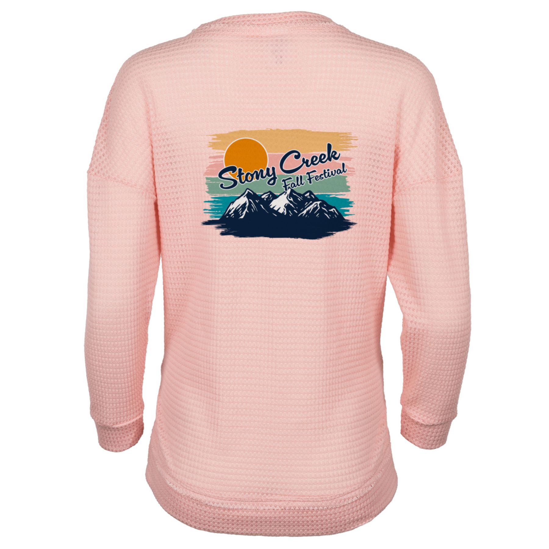 Women's Waffle Knit Hi Low Shirt - Full Color 1