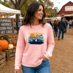 Women's Waffle Knit Hi Low Shirt - Full Color 1 Women's Waffle Knit Hi Low Shirt - Full Color 1