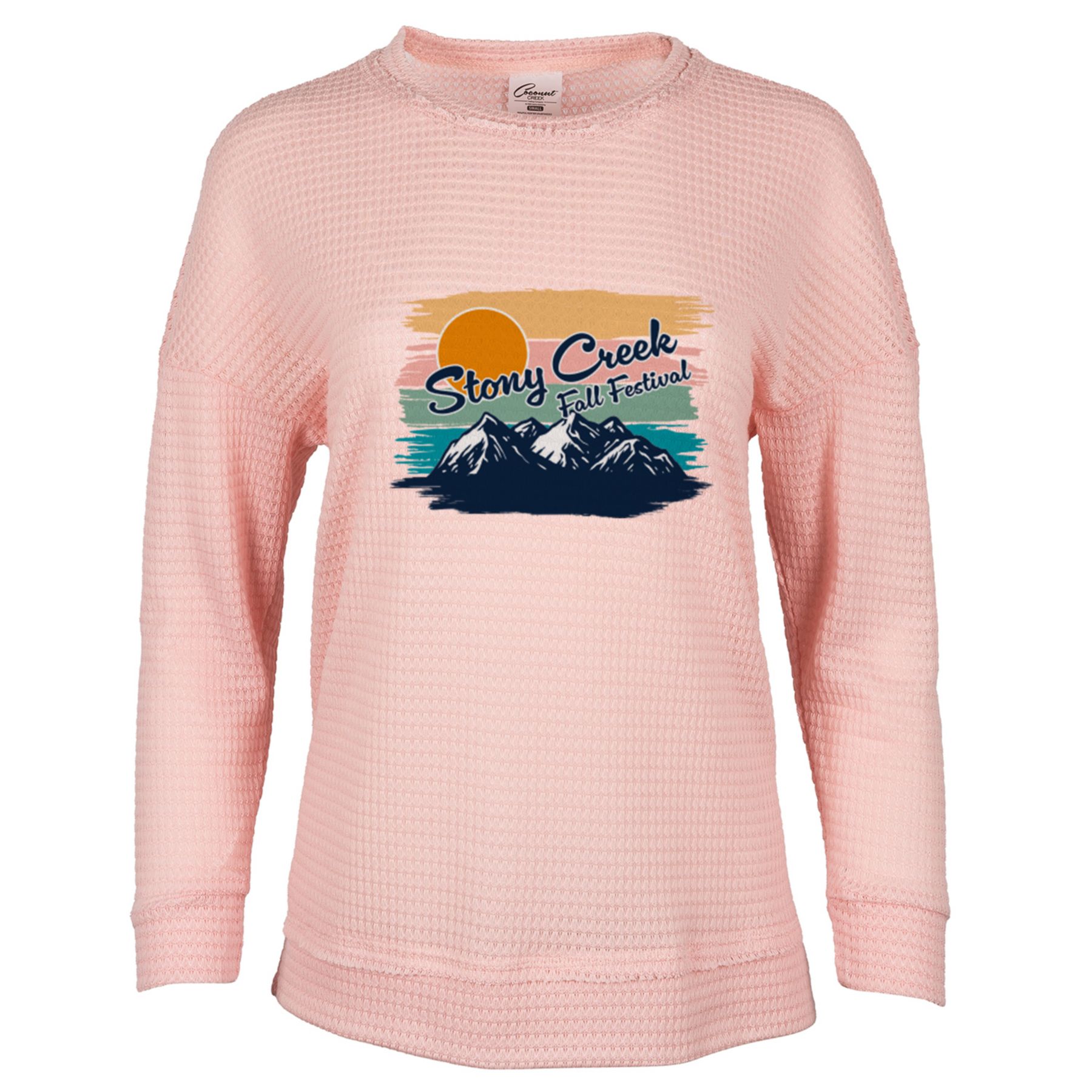 Women's Waffle Knit Hi Low Shirt - Full Color 1