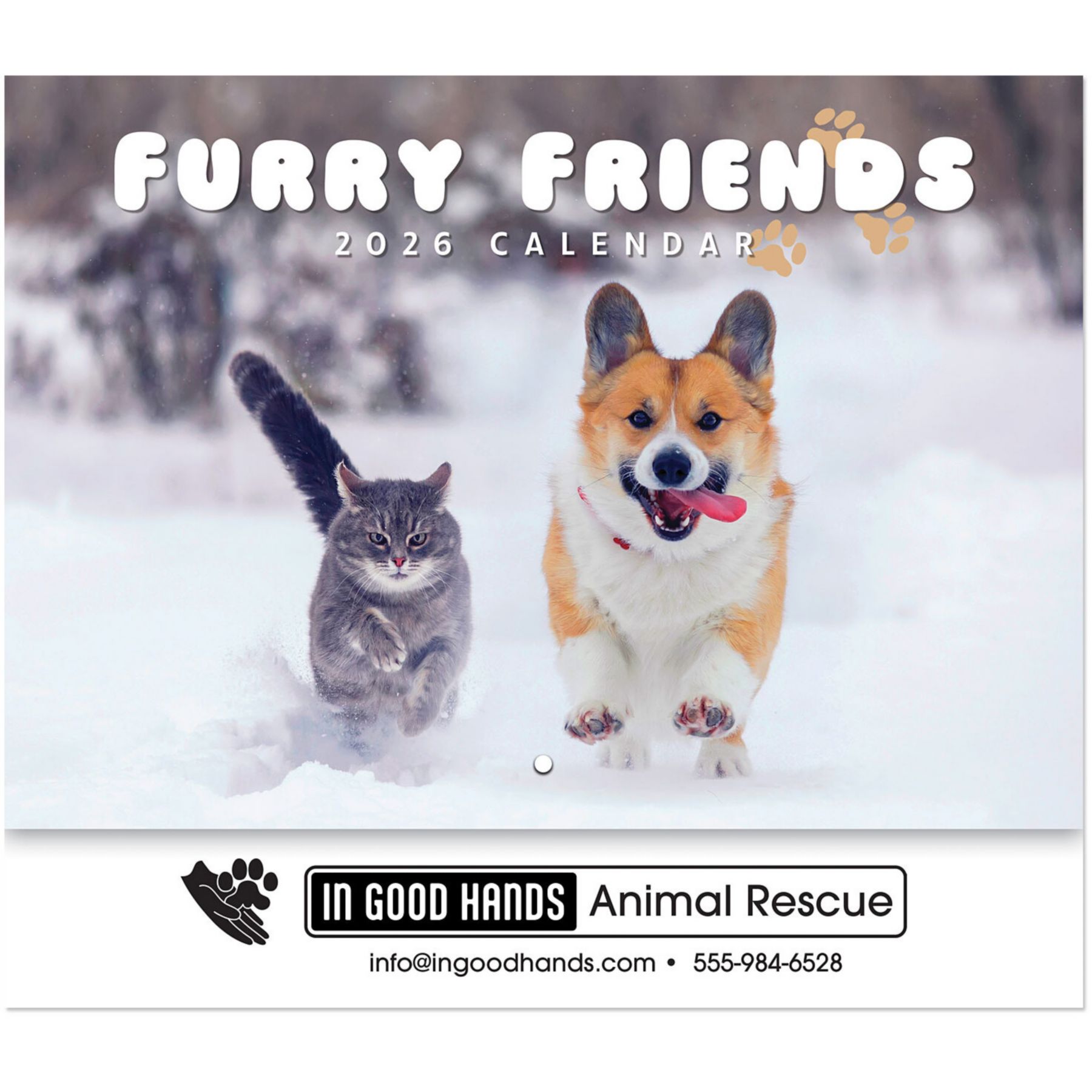 Furry Friends Stapled Wall Calendar 1