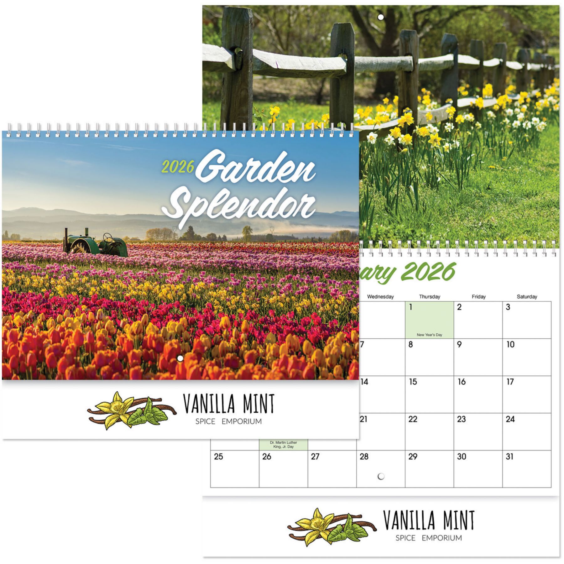 Full Color Garden Splendor Spiral Wall Calendar 1