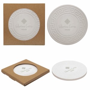 Round Greek Key Absorbent Stone Coaster 1 Round Greek Key Absorbent Stone Coaster 1