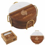 Acacia Wood & Marble Coaster Set 1 Acacia Wood & Marble Coaster Set 1